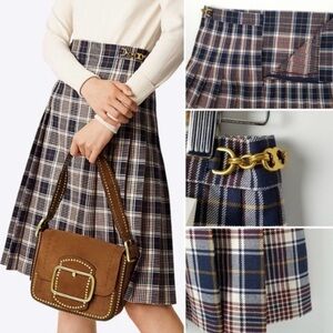 Tory Burch Milano Tartan Plaid Garrett Skirt size 2 EUC